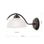 Aplica RULA, cu abajur din sticla opal mat, E27 1x60W otel finisaj antic, 13x17cm IP20 ORION - imagine 6