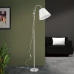 Lampadar KARA, inaltime reglabila  cu abajur de in, E27 1x60W aluminiu finisaj crom satinat, 160-176cm IP20 ORION - imagine 5