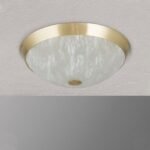 Plafoniera FRANO, cu abajur din sticlă opal mat, E27 4x40W otel finisaj alama mata, 42cm IP20 ORION - imagine 2