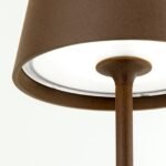 Lampă de masă cu baterie CHANDELLE, 38.6cm LED 2W/150lm/3000K Comutator/buton tactil aluminiu finisaj maro ruginiu IP54 ORION - imagine 4