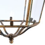 Pendul în formă de felinar MANTO, cu abajur din sticla clar, E27 1x60W otel finisaj auriu antic, 44x94cm IP20 ORION - imagine 4