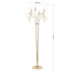 Lampa de podea GIADA, 175cm 6xE14/40W cristale SPECTRA Swarovski, cadru otel finisaj auriu mat IP20 ORION - imagine 5