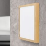 Plafoniera LED LERO, finisaj auriu mat, patrat, 23cm LED22W/2100lm/3000K aluminiu IP 20 ORION - imagine 4