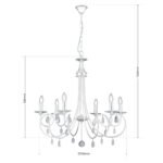 Candelabru GIADA, 74cm 6xE14/40W cristale SPECTRA Swarovski, cadru otel finisaj argintiu mat IP20 ORION - imagine 5