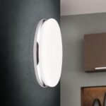Plafoniera LED JAMES, otel finisaj crom, abajur opal mat LED24W1300lm3000 32cm IP20 ORION - imagine 3