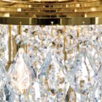 Suspensie din cristal CELESTE, 150cm 9xG9/40W sticla cristalina K9, cadru otel finisaj auriu IP20 ORION - imagine 4