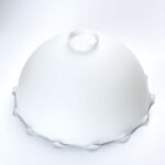 Abajur floral din sticlă groasa LANDHAUS 431, Ø 385mm, finisaj opal mat cu ramă argintie ORION