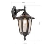 Aplica pentru exterior HERMINE in jos,  E27 1x60W aluminiu finisaj negru/argintiu, geam fumuriu inaltime 45cm IP43 ORION - imagine 5