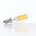 Bec LED dimabil Lumânare transparent, E14, 4,5W, 2700K, 470Lm  lumină albă caldă ORION - imagine 2