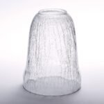 Abajur din sticlă decorativa, Ø 140mm, finisaj décor clar-inghetat, inaltime 180mm, orificiu baza 58mm  ORION