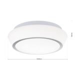 Plafoniera TENA, cu abajur din sticlă opal mat, E27 2x40W otel finisaj crom, 30cm IP44 ORION - imagine 6
