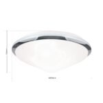 Plafoniera RIMA, cu abajur din sticlă opal mat, E27 2x40W otel finisaj crom, 32cm IP20 ORION - imagine 5