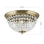 Plafoniera din cristal PLAFOND, 47cm 6xE27/40W cristal Asfour, cadru otel finisaj alama antica IP20 ORION - imagine 6