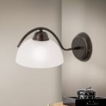 Aplica RULA, cu abajur din sticla opal mat, E27 1x60W otel finisaj antic, 13x17cm IP20 ORION - imagine 3