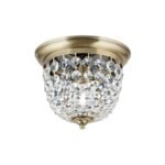 Plafoniera din cristal PLAFOND, 26cm 1xE27/40W cristal Asfour, cadru otel finisaj alama antica IP20 ORION - imagine 2