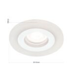 Spot fix rotund GLOW cu inel din sticlă acrilică GU10 1x35W otel finisaj alb 11cm IP20 ORION - imagine 6