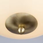Plafoniera AUSTRIAN OLD LAM, cu abajur din sticla crem-sampanie, E27 3x60W otel finisaj alama patinata, 50cm IP20 ORION - imagine 4