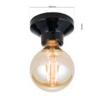 Plafoniera FROST, E27 1x40W fara bec, ceramică finisaj negru, 9.5cm IP20 ORION - imagine 6
