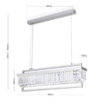 Pendul LED PRISM, dreptunghiulară, 70-160cm, LED 80W/6400lm/3000K prisma din sticla cristalina K9, cadru otel finisaj crom IP20 ORION - imagine 5