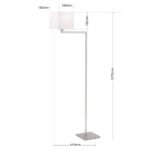 Lampadar CARTLON, cu montare rotativă cu abajur textil, E27 1x40W otel finisaj crom satinat, 127cm IP20 ORION - imagine 6