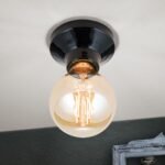 Plafoniera FROST, E27 1x40W fara bec, ceramică finisaj negru, 9.5cm IP20 ORION