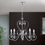 Candelabru ALESSIA, 68cm 5xE14/40W Sticlă de cristal tăiată integral 1A, cadru otel finisaj crom IP20 ORION