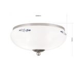 Plafoniera LANDHOUS, cu abajur din sticla opal-lucios-albastru, E27 2x60W otel finisaj crom satinat, 28cm IP20 ORION - imagine 5