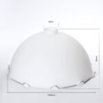 Abajur floral din sticlă groasa LANDHAUS 430, Ø 300mm, finisaj opal mat cu ramă argintie ORION - imagine 2
