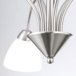 Candelabru SUSAN, cu abajur din sticlă opal mat, E14 6x40W otel finisaj crom satinat, 110cm IP20 ORION - imagine 3