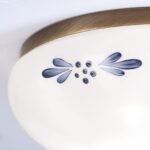 Plafoniera LANDHOUS, cu abajur din sticla opal-lucios-albastru, E27 1x60W otel finisaj alama patinata, 21cm IP20 ORION - imagine 3