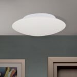 Plafoniera ALBA, cu abajur din sticlă opal mat, E27 1x60W otel finisaj alb, 30cm IP20 ORION - imagine 2
