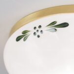 Plafoniera LANDHOUS, cu abajur din sticla opal-lucios-verde, E27 1x60W otel finisaj alama periata, 21cm IP20 ORION - imagine 3