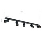 Plafoniera spot SEAN, GU10 5x40W aluminiu finisaj negru, 100x12x6cm IP20 ORION - imagine 6