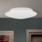 Plafoniera ALBA, cu abajur din sticlă opal mat, E27 3x60W otel finisaj alb, 45cm IP20 ORION - imagine 2