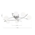 Plafoniera SANTI, 6 lampi G9, otel finisaj crom, abajur sticla opal, diametrul 71.5cm ORION - imagine 6