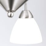 Candelabru SUSAN, cu abajur din sticlă opal mat, E14 6x40W otel finisaj crom satinat, 110cm IP20 ORION - imagine 2