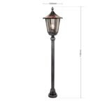 Lampadar pentru exterior HERMINE,  E27 1x60W aluminiu finisaj negru/argintiu, geam fumuriu inaltime 116cm IP43 ORION - imagine 5