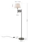 Lampadar FACTORY cu abajur textil, E27 1x40W OTEL finisaj  antic, 173cm IP20 ORION - imagine 6