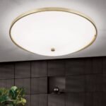 Plafoniera AIDA, cu abajur din sticlă opal mat, E27 5x40W otel finisaj alama antica, 56cm IP20 ORION