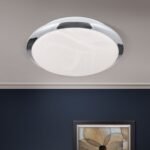 Plafoniera RIMA, cu abajur din sticlă opal mat, E27 1x40W otel finisaj crom 28cm IP20 ORION - imagine 2