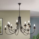 Candelabru GIOVANNI, E14 12x40W otel finisaj antic-auriu, 140cm IP20 ORION