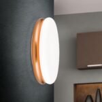 Plafoniera LED JAMES, otel finisaj cupru, abajur opal mat LED24W1300lm3000 32cm IP20 ORION - imagine 3