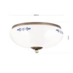 Plafoniera LANDHOUS, cu abajur din sticla opal-lucios-albastru, E27 2x60W otel finisaj alama antica, 28cm IP20 ORION - imagine 5