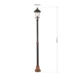 Lampadar pentru exterior KENZO,  E27 1x60W aluminiu finisaj cupru/negru inaltime 216cm IP44 ORION - imagine 5