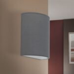 Aplica UFO cu abajur de in, E14 1x40W, otel finisaj gri, 22x18cm IP20 ORION - imagine 4