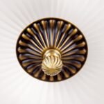 Plafoniera ROCCA, cu abajur din sticla opal mat, E27 2x60W otel finisaj bronz, 31cm IP20 ORION - imagine 3