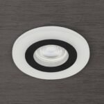Spot fix rotund GLOW cu inel din sticlă acrilică GU10 1x35W otel finisaj negru 11cm IP20 ORION - imagine 3