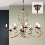 Candelabru LUCA, E14 8x40W otel finisaj antic-auriu, 136cm IP20 ORION - imagine 2