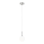 Pendul SNOWWHITE, 1 lampa G9, otel finisaj crom satinat, abajur sticla opal, diametrul 12cm ORION - imagine 2