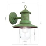 Aplica de exterior vintage LEONIE, E27 1x35W otel inoxidabil finisaj verde, inaltime 32cm IP44 ORION - imagine 5